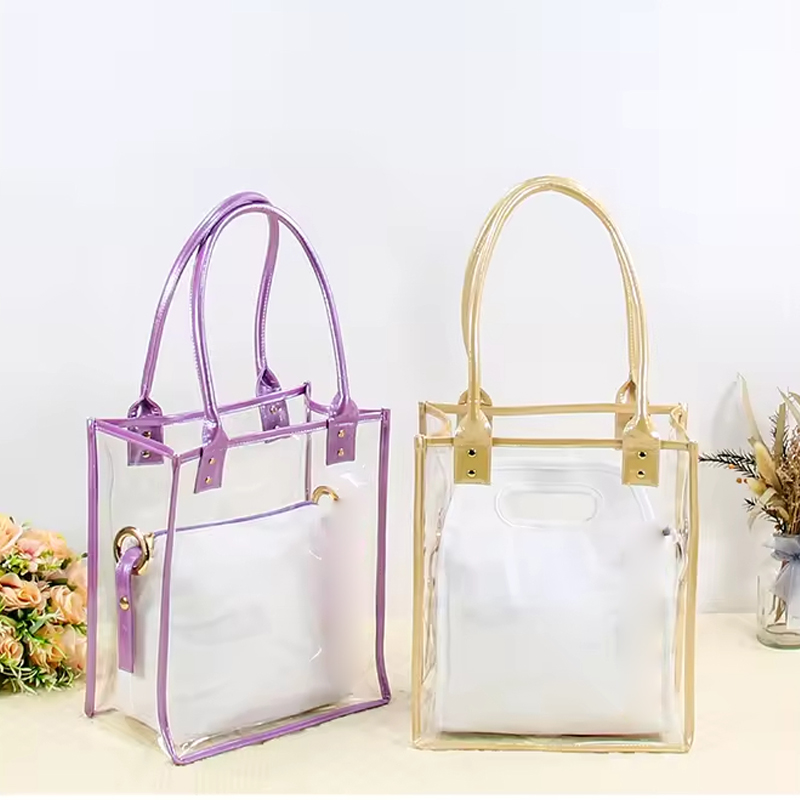 Bolsa de compras de PVC transparente con enfriador aislante