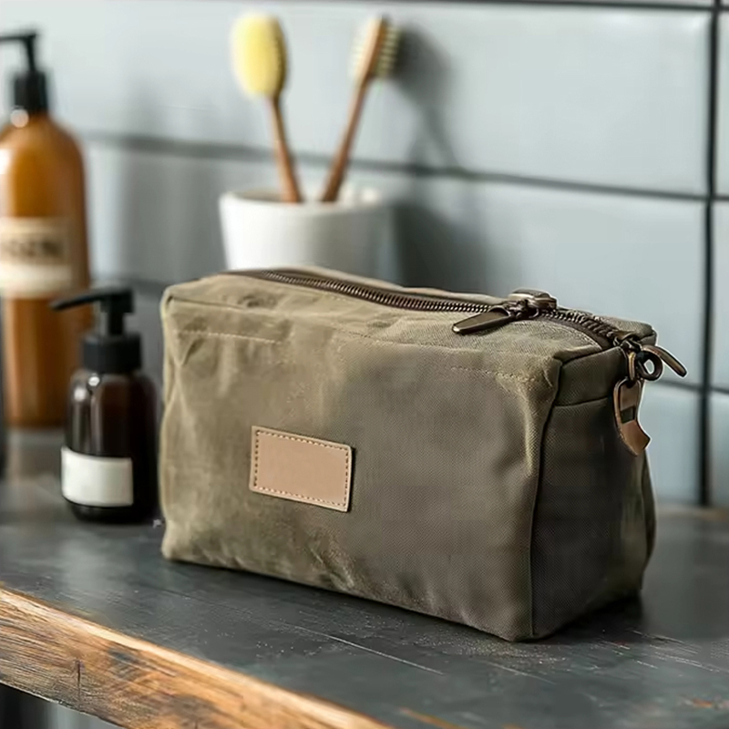 Bolso de cosméticos con cremallera para artículos de tocador para hombre