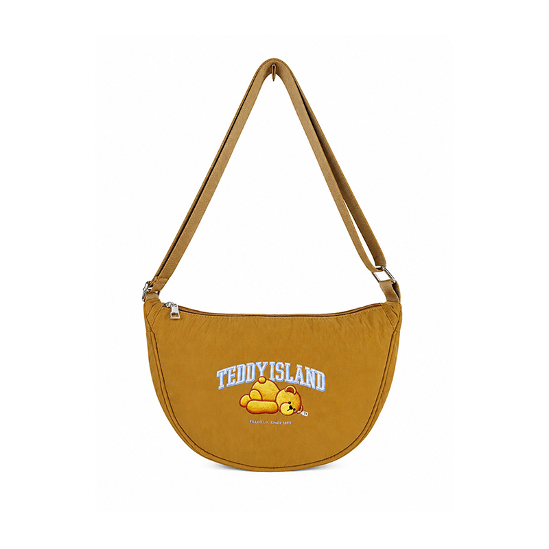 Bolso bandolera con forma de media luna lavada y osito lindo de Teddy Island