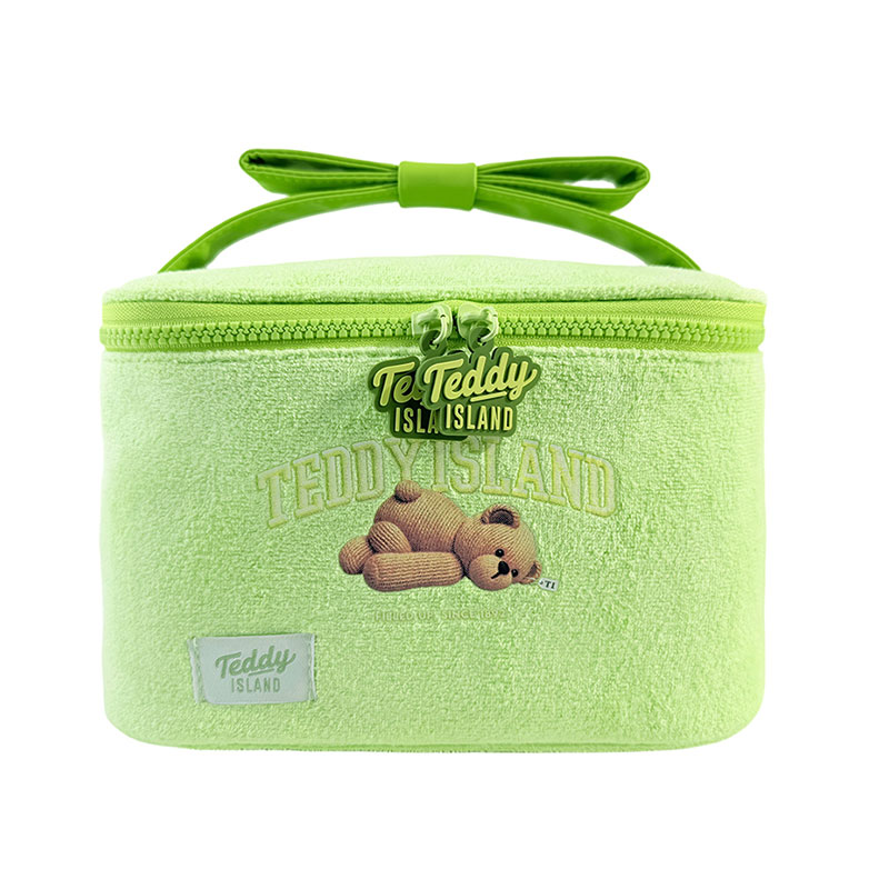 Neceser de viaje con peluche de felpa verde aguacate